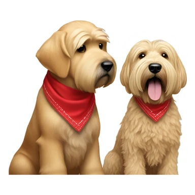 President Donald trump and wheaten terrier wearing a red bandana sticker