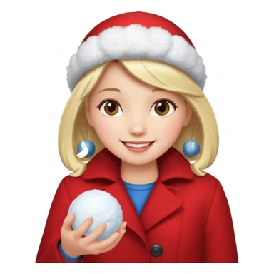 Girl in red with snowball











 sticker