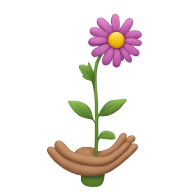 A person with raising a flower sticker