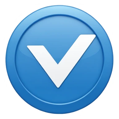 A check mark in a completely blue circle  sticker
