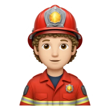 fireman curly hair  sticker