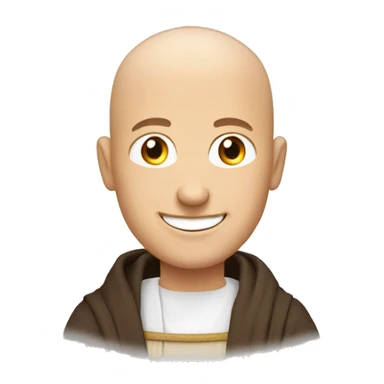 Happy white middle age male human frier monk with buzz cut  sticker