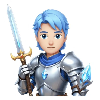 Battle mage: a knight in armor wielding both sword and magic sticker