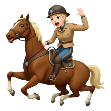 The horse bucks the person while the person screams in pain sticker
