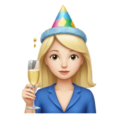 girl with Champagne bottle sticker