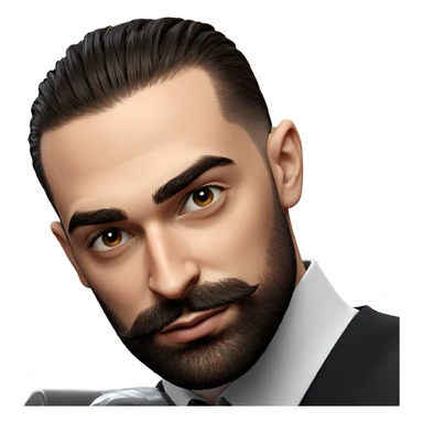 realistic portrait of bearded male sticker