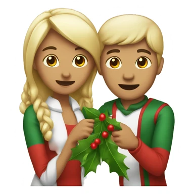 Couple under the mistletoe    sticker