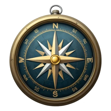 a broken compass sticker