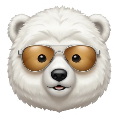 baby Polar bear with sun glassé sticker