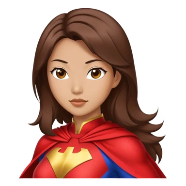 Asian superhero wife with brown hair sticker