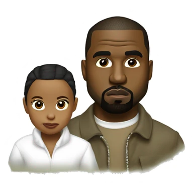 Kanye west and north west on a dinosaur  sticker