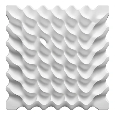 white wavy acoustic foam panel with egg crate pattern sticker