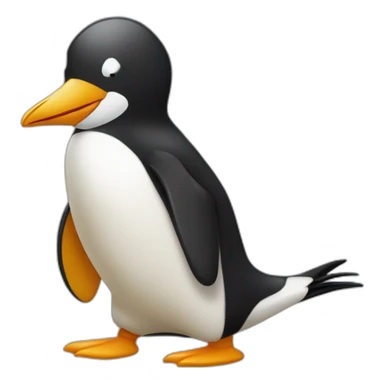 Pingouin qui fait un bisou à un œuf sticker