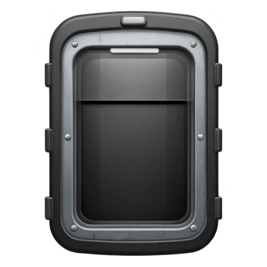 black riot shield with RCR in white and a rectangular viewing window sticker