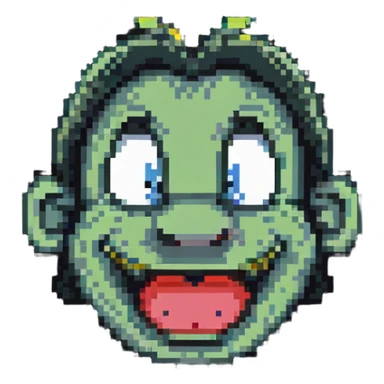 goofy classic emoji with retro look, silly face sticker