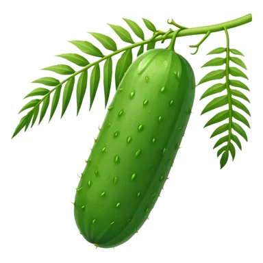 cucumber hangs on a palm branch sticker