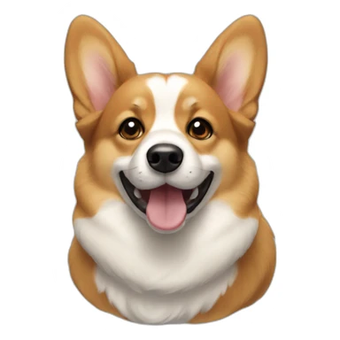 corgi face black and tan sticker