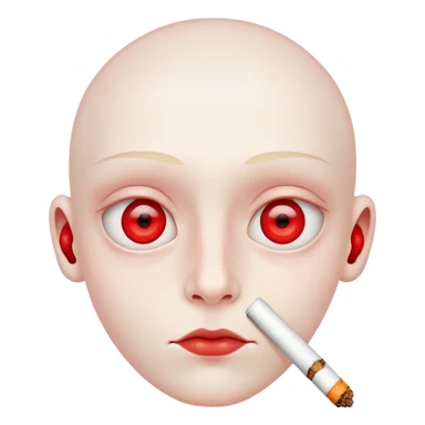 Face with red eyes and a joint  sticker