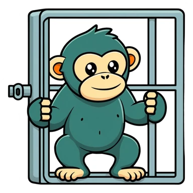 Big black monke in prison sticker