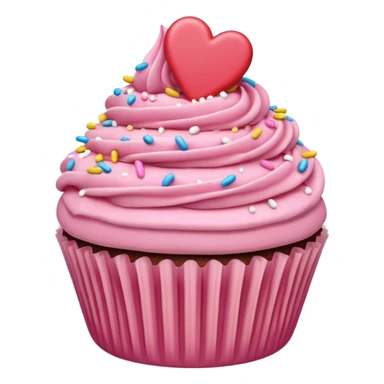 heart with a cupcake motif sticker