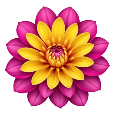 dahlia flower, pink and yellow petals, no text sticker