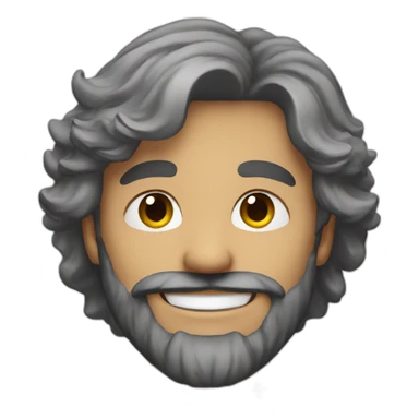 smiling solo portrait with beard sticker