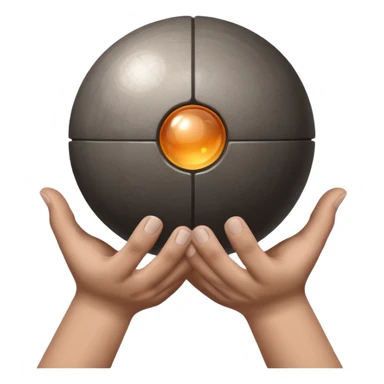 Gray and brown color magic ball and hands sticker