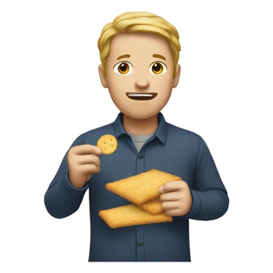 white person eating cracker sticker