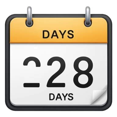 calendar with the text '2 days' sticker