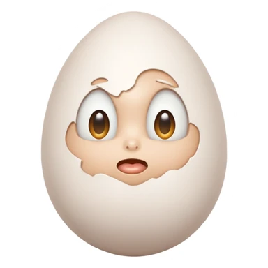 A very white egg with human features sticker