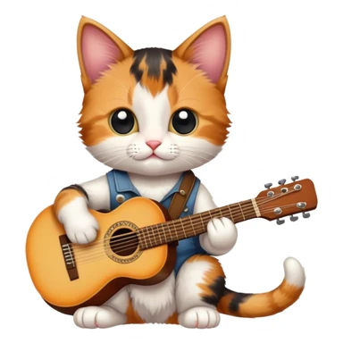 A kitten named Jacob playing guitar  sticker