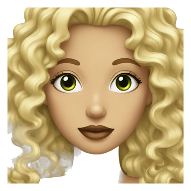 Curly blonde with green eyes and lush lips sticker