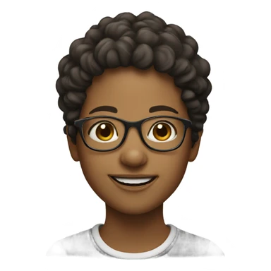 smiling girl with glasses, less curly hair  sticker