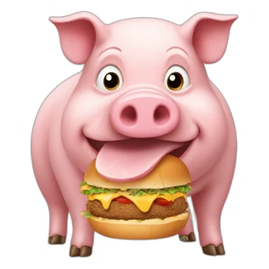 a big pig eating  sticker