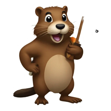 A beaver holding a sign that says KLIPZ  sticker