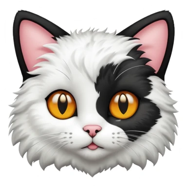 Cute cat black and white stain like a cow sticker