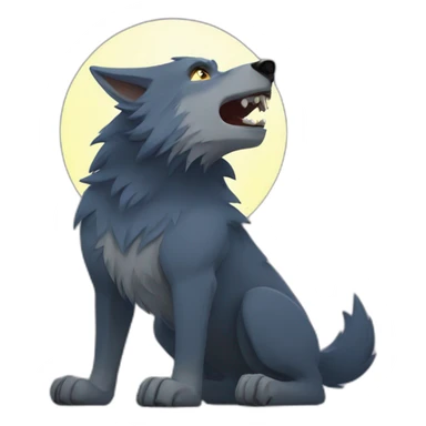 Alpha Werewolf howling to the moon sticker