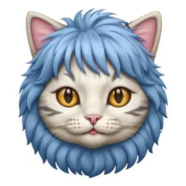 a cat with wig sticker