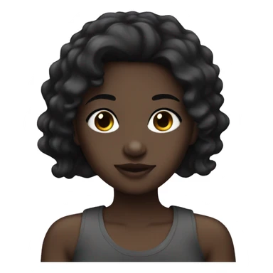 Cute dark skin girl with jet black hair sticker