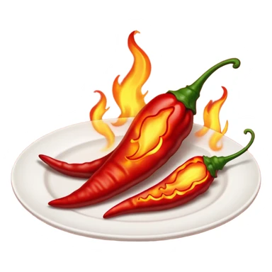 Flaming hot chilli burning on a playe sticker