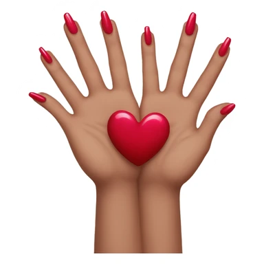 heart with hands and nail polish sticker