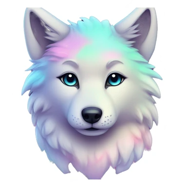 kawaii cute colorful shiny pastel nebula wolf sticker