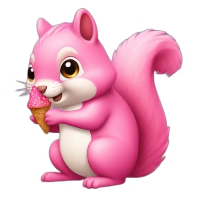 pink squirrel with a cone sticker
