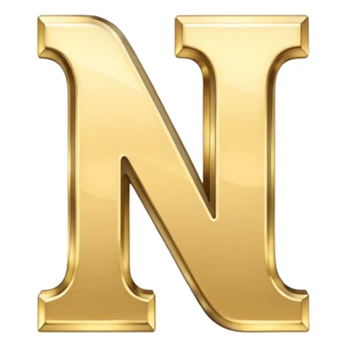 letter N in light gold sticker