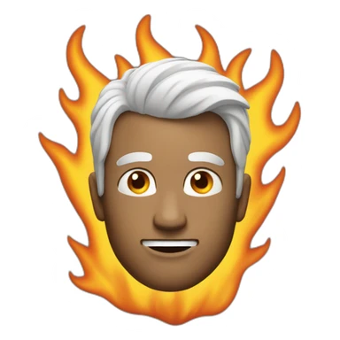 man with hair on fire sticker