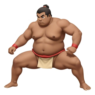 Sumo Wrestling – Cinematic Realistic Sumo Wrestling Scene, featuring a powerful sumo wrestler in traditional mawashi engaged in an intense bout on a sandy dohyo, muscles tensed and sweat glistening under dramatic arena lighting, capturing the raw energy and tradition of the sport. sticker