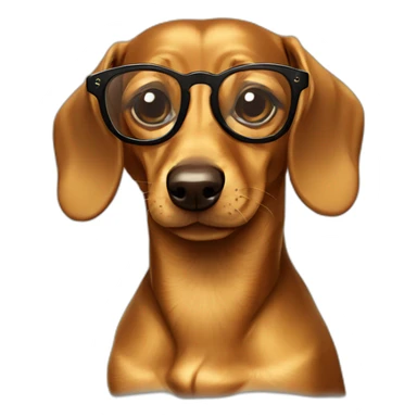 Dachshund gold with glases sticker