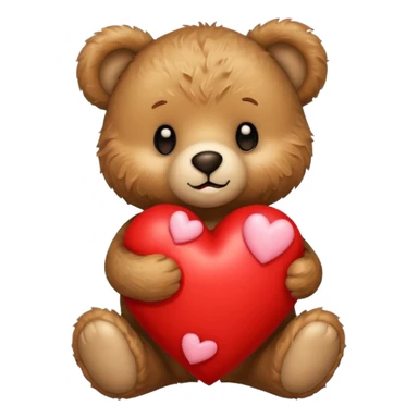 Teddy bear with a heart in her arms sticker
