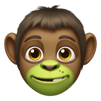 Monkey wearing shrek ears sticker