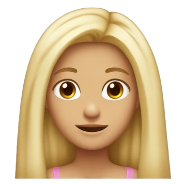 blushing girl long blonde hair tan  sticker